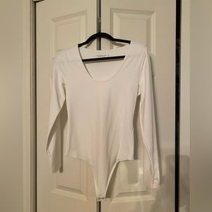 Cotton seamless white bodysuit size medium Abercrombie & fitch